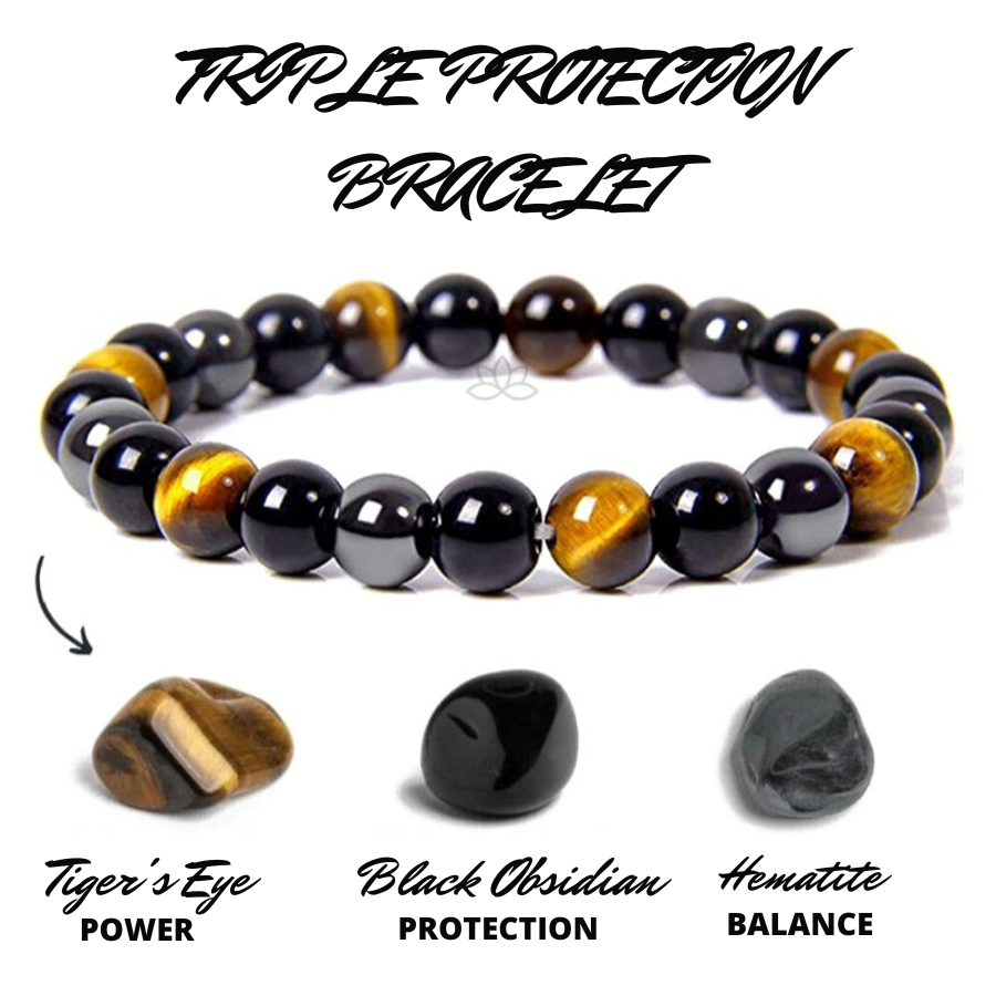 Bracelet Triple Protection : Protection, Puissance et Équilibre | Saint Lazuli
