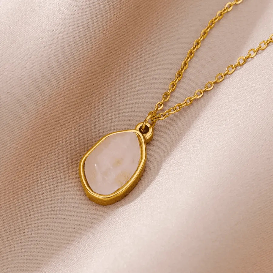 Celestial chain necklace; Natural stone pendant; Starry serenade jewelry; Unique celestial necklace; Handmade natural stone jewelry; Bohemian celestial chain; Elegant pendant necklace; Cosmic inspired necklace; Natural gemstone jewelry; Celestial theme jewelry; Moon and stars necklace; Mystical pendant; Spiritual jewelry; Nature-inspired necklace;