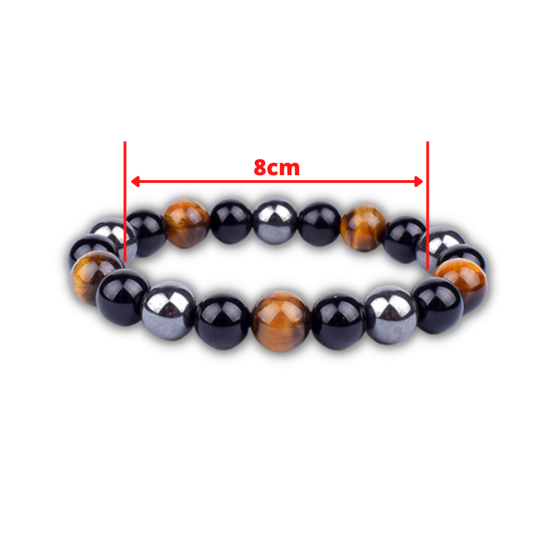 Triple protection bracelet; Protection, power, and balance bracelet; Handcrafted gemstone jewelry; Unique design for spiritual shielding; Artisan-crafted accessory; Ethically sourced materials; Gift for those seeking strength and security; Stylish and protective for everyday wear; Durable and fashionable; Beautifully polished stones for protection and grounding; Unique spiritual gift; Bracelet for enhancing personal power and stability; Natural stones for emotional balance and inner strength;