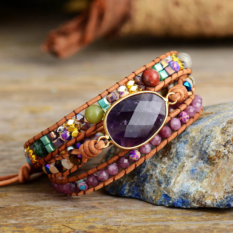 Wisdom amethyst bracelet; Natural amethyst jewelry; Amethyst healing bracelet; Genuine amethyst gemstone; Spiritual jewelry for wisdom; Amethyst bracelet for clarity; Natural gemstone bracelet; Handcrafted amethyst jewelry; Amethyst crystal bracelet; Amethyst bracelet for tranquility; Authentic amethyst bracelet; Unique wisdom jewelry; Gift for spiritual seekers; Amethyst for intuition; Artisan amethyst bracelet; Natural amethyst for protection; Amethyst bracelet for meditation; Elegant amethyst accessory;