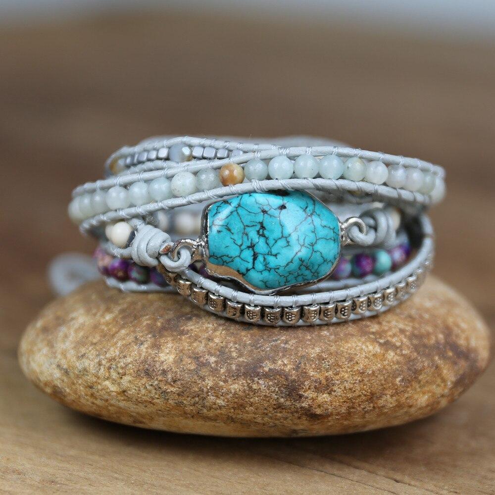 Celestial protection bracelet; Turquoise stone bracelet; Handcrafted gemstone jewelry; Unique design for spiritual protection; Artisan-crafted accessory; Ethically sourced turquoise; Gift for those seeking tranquility; Stylish and vibrant for everyday wear; Durable and fashionable; Beautifully polished turquoise beads; Unique spiritual gift; Bracelet for healing and emotional balance; Natural stones for inner peace; Lightweight and comfortable;