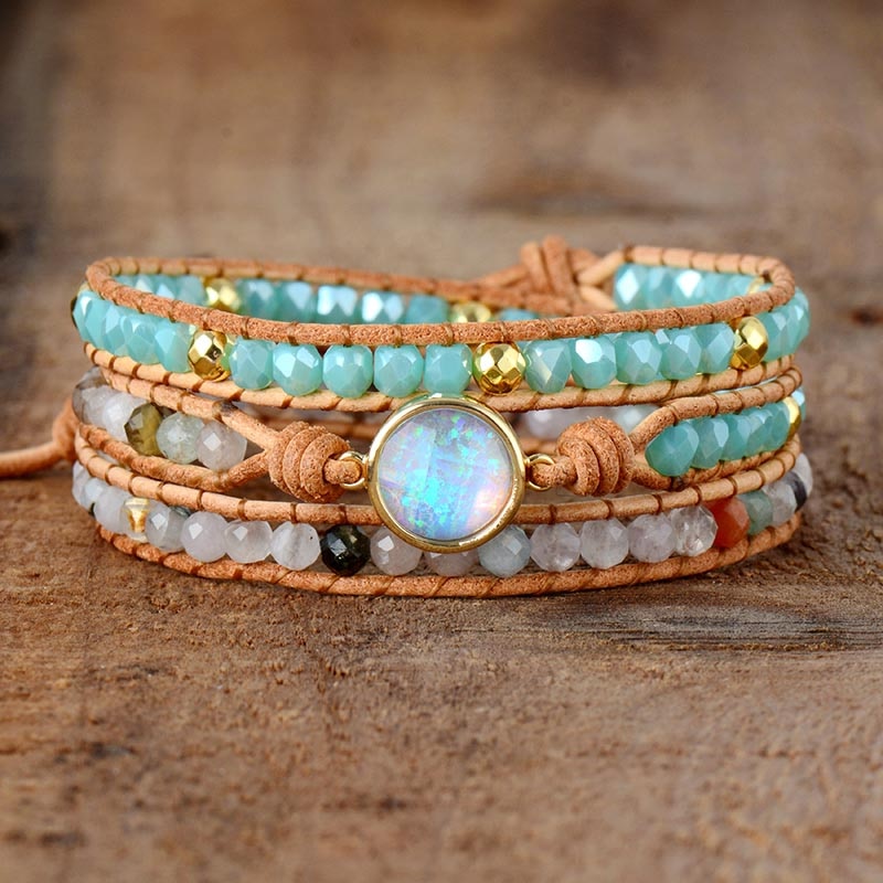 Natural opal bracelet; Calm Spirit jewelry; Opal healing bracelet; Natural gemstone bracelet; Spiritual jewelry for calmness; Opal stone bracelet; Genuine opal gemstone; Opal bracelet for balance; Calming energy jewelry; Opal crystal bracelet; Natural opal for tranquility; Handmade opal bracelet; Opal bracelet for meditation; Crystal healing opal; Natural opal for spiritual growth; Unique gemstone bracelet; Gift for spiritual seekers; Artisan opal jewelry; Birthstone opal bracelet; Healing gemstone bracelet