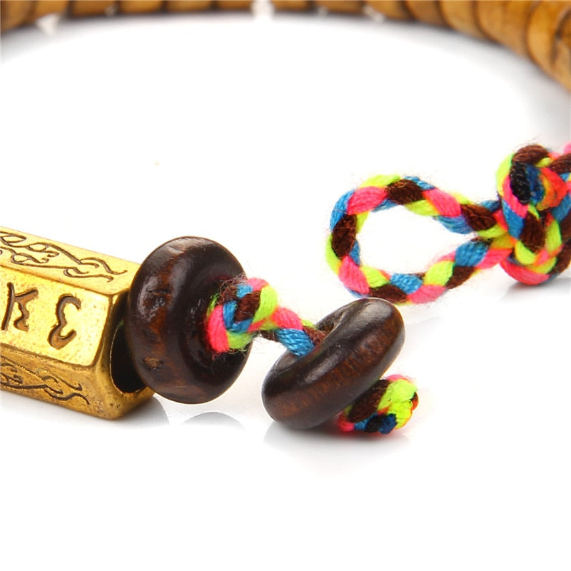 Buddhist bracelet Om Mani Padme Hum; Shamballa style meditation bracelet; Handcrafted spiritual jewelry; Unique mantra representation; Artisan-crafted accessory; Ethically sourced materials; Gift for meditation enthusiasts; Stylish and meaningful design; Durable and comfortable for daily wear; Perfect for mindfulness practices; Beautiful bead arrangement; Unique spiritual gift; Bracelet for intention setting; Represents compassion and enlightenment;