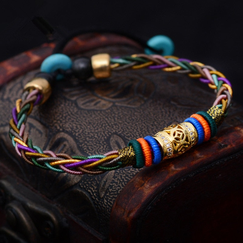 Tibetan 8-strand bracelet; Luck, health, and prosperity bracelet; Handcrafted Tibetan jewelry; Unique design for attracting good fortune; Artisan-crafted accessory; Ethically sourced materials; Gift for those seeking well-being and abundance; Stylish and meaningful for everyday wear; Durable and fashionable; Beautifully braided 8-strand design; Unique spiritual gift; Bracelet for enhancing vitality and balance; Natural elements for emotional and physical health; Lightweight and comfortable;