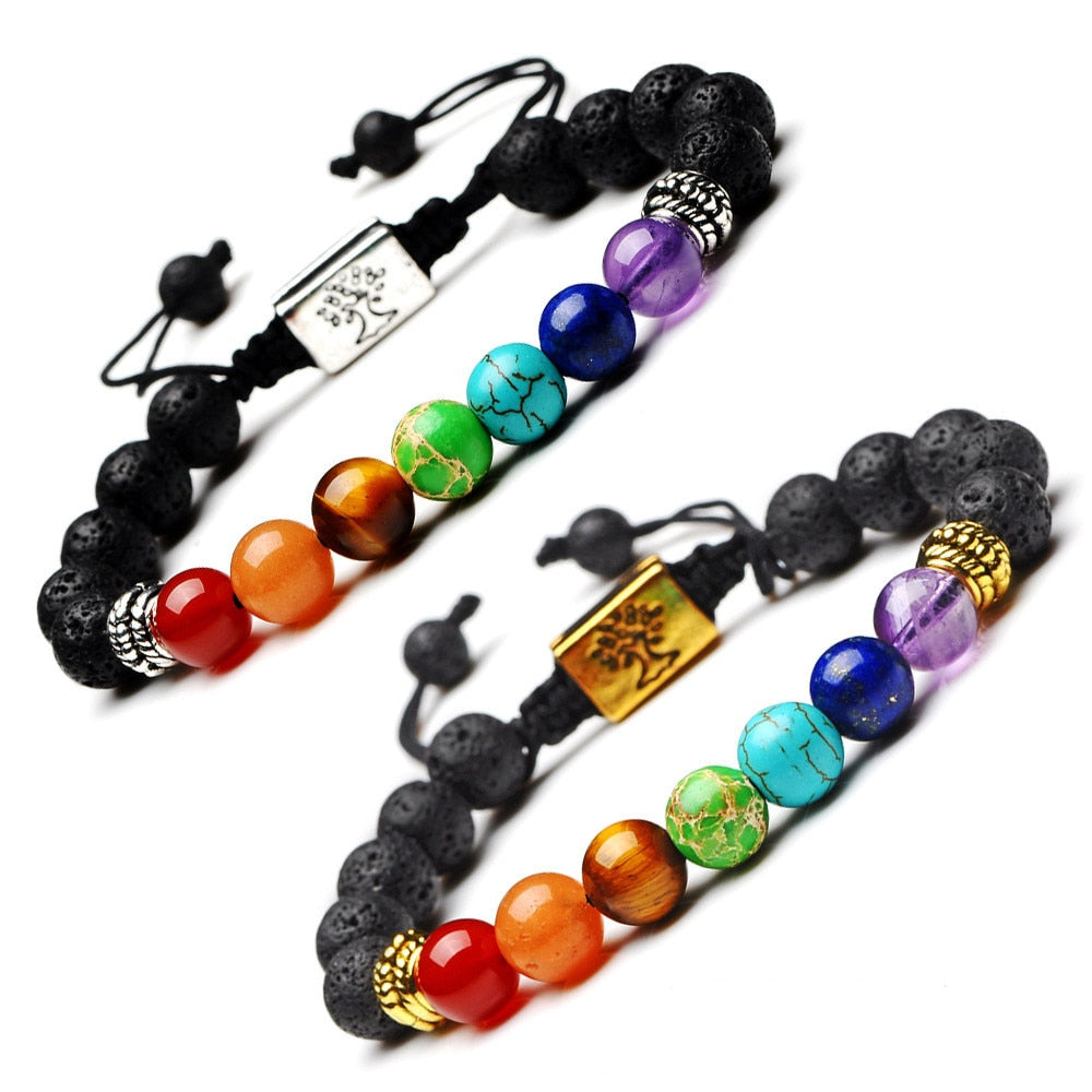 7 chakras bracelet; Tree of Life bracelet; Handcrafted gemstone jewelry; Unique design for spiritual balance and harmony; Artisan-crafted accessory; Ethically sourced materials; Gift for holistic wellness seekers; Stylish and vibrant for everyday wear; Durable and fashionable; Beautifully detailed tree of life charm; Unique spiritual gift; Bracelet for aligning chakras and enhancing energy flow; Natural stones for emotional healing and stability; Lightweight and comfortable; Ideal for meditation practices;