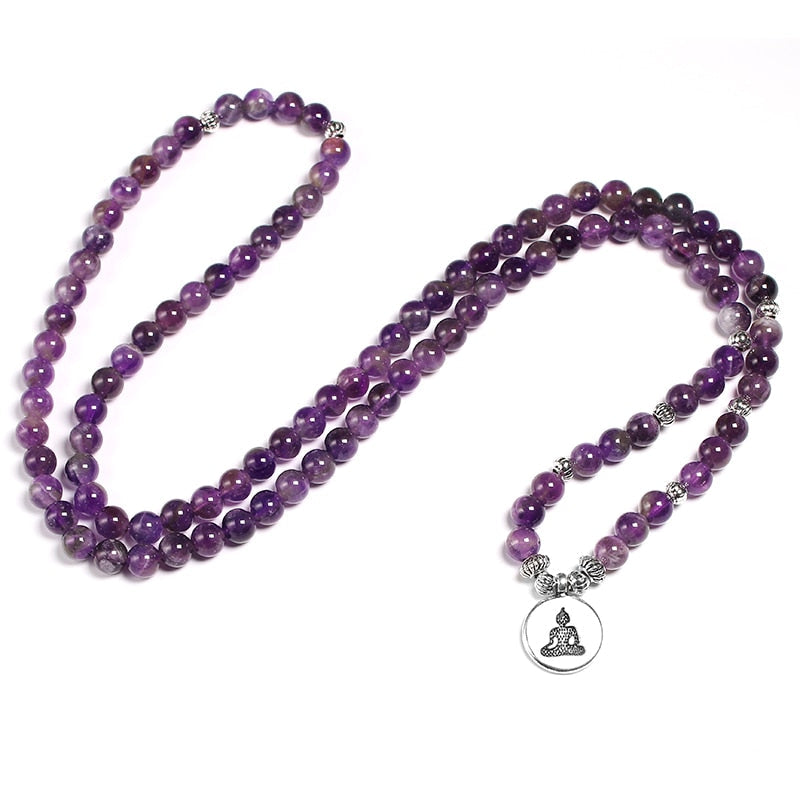 Amethyst japamala; The Soul Stone mala; 108 beads prayer necklace; Handcrafted spiritual jewelry; Unique meditation necklace; Artisan-crafted japamala; Natural amethyst beads; Japamala for mindfulness; Gift for meditation enthusiasts; Ethically sourced materials; Japamala for mantra repetition; Calming meditation accessory; Amethyst for spiritual growth and clarity; Beautiful beaded necklace; Unique spiritual gift; Japamala for intention setting; Healing energy necklace; Stylish spiritual accessory;