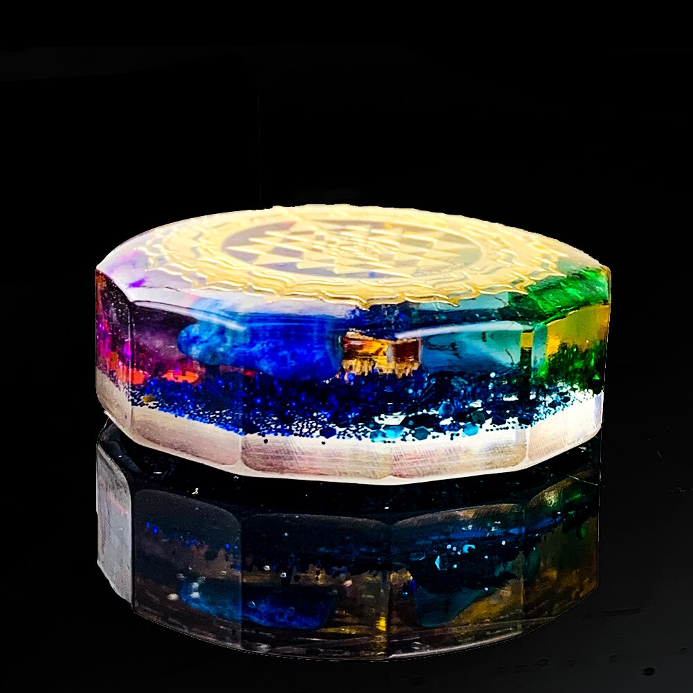 Tree of Life orgonite rainbow necklace; Handcrafted spiritual jewelry; Unique design symbolizing growth and vibrancy; Artisan-crafted accessory; Ethically sourced materials; Colorful rainbow elements for positive energy; Gift for nature lovers and spiritual seekers; Stylish and meaningful for everyday wear; Durable and fashionable; Beautifully detailed Tree of Life symbol; Necklace for enhancing energy balance and protection; Natural elements for emotional healing; Lightweight and comfortable;