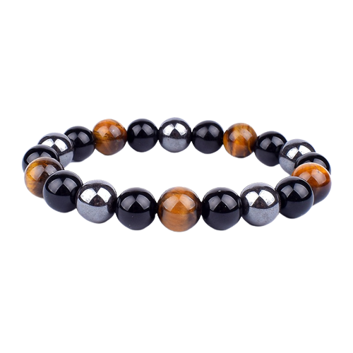 Triple protection bracelet; Protection, power, and balance bracelet; Handcrafted gemstone jewelry; Unique design for spiritual shielding; Artisan-crafted accessory; Ethically sourced materials; Gift for those seeking strength and security; Stylish and protective for everyday wear; Durable and fashionable; Beautifully polished stones for protection and grounding; Unique spiritual gift; Bracelet for enhancing personal power and stability; Natural stones for emotional balance and inner strength;
