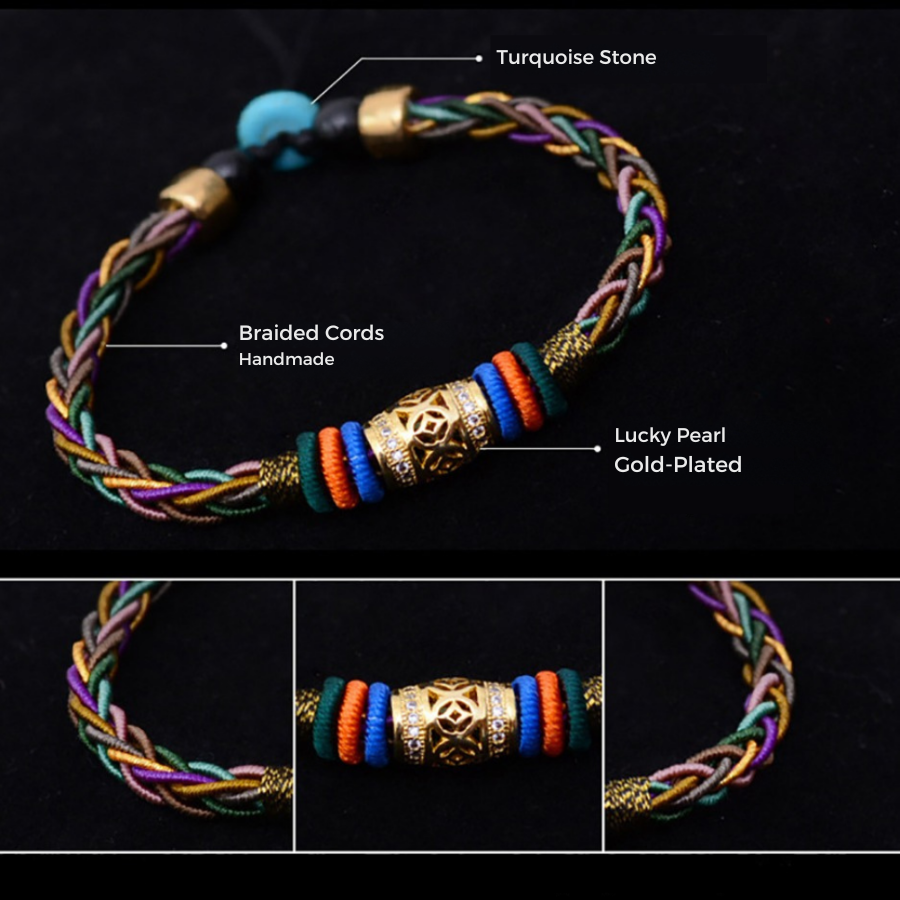 Pulseira tibetana de 8 fios: sorte, saúde e prosperidade | São Lazuli