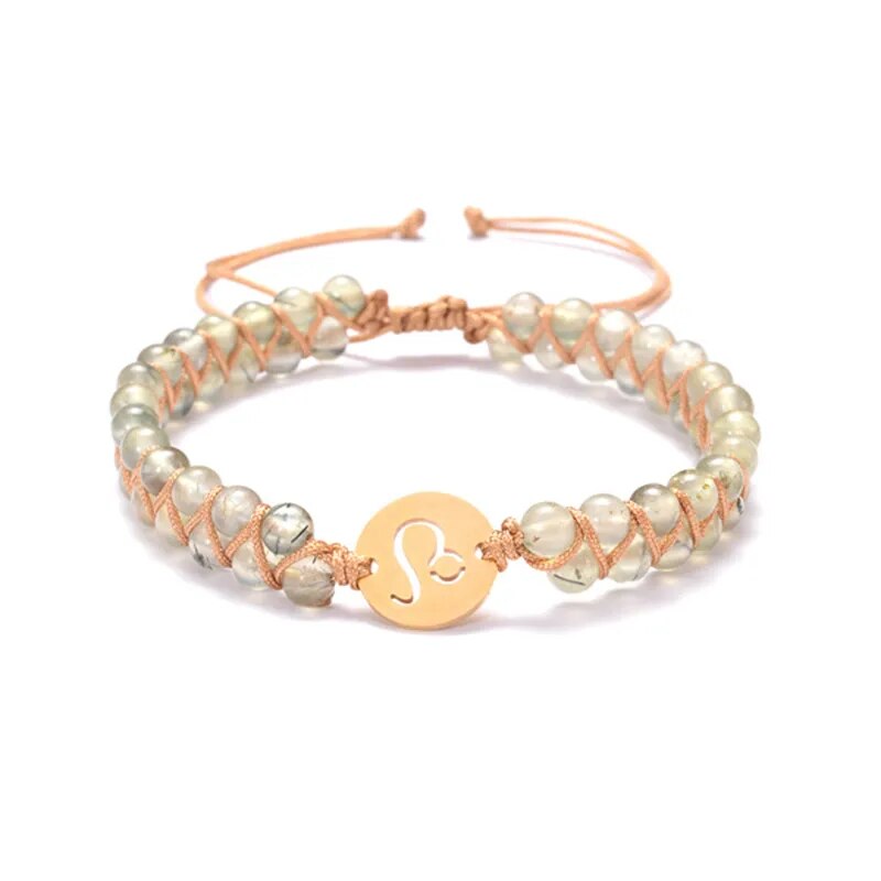 Zodiac bracelet; Braided design; Handcrafted zodiac jewelry; Unique astrological accessory; Artisan-crafted bracelet; Ethically sourced materials; Gift for astrology enthusiasts; Stylish and comfortable for daily wear; Beautiful braided details; Personalized zodiac sign representation; Perfect for layering with other bracelets; Unique spiritual gift; Bracelet for intention setting; Durable and fashionable design; Ideal for any occasion; Symbol of celestial connection;