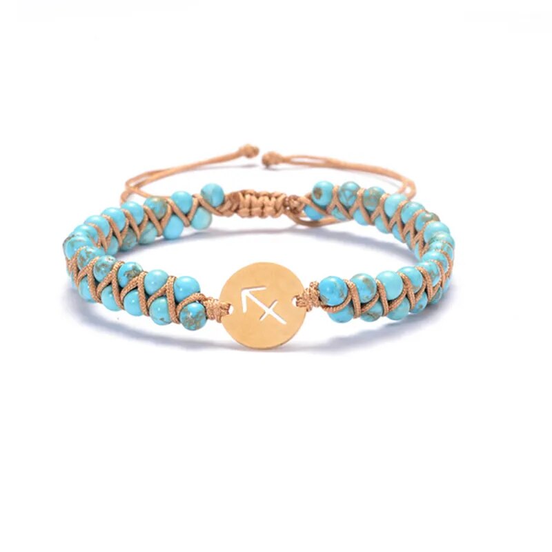 Zodiac bracelet; Braided design; Handcrafted zodiac jewelry; Unique astrological accessory; Artisan-crafted bracelet; Ethically sourced materials; Gift for astrology enthusiasts; Stylish and comfortable for daily wear; Beautiful braided details; Personalized zodiac sign representation; Perfect for layering with other bracelets; Unique spiritual gift; Bracelet for intention setting; Durable and fashionable design; Ideal for any occasion; Symbol of celestial connection;