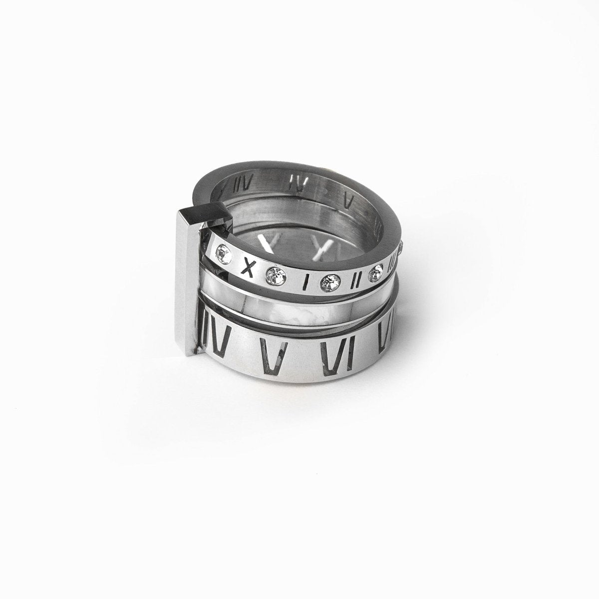 Triple band Roman numeral ring; 18K gold-plated Roman numeral ring; Triple band gold ring; Roman numeral jewelry; Gold Roman numeral ring; 18K gold statement ring; Triple band fashion ring; Roman numeral gold-plated ring; Elegant Roman numeral band; Unique triple band ring; Classic Roman numeral design; 18K gold ring with numerals; Minimalist Roman numeral jewelry; Trendy gold Roman numeral ring; Triple band luxury ring; Modern Roman numeral design; Triple band 18K gold jewelry;
