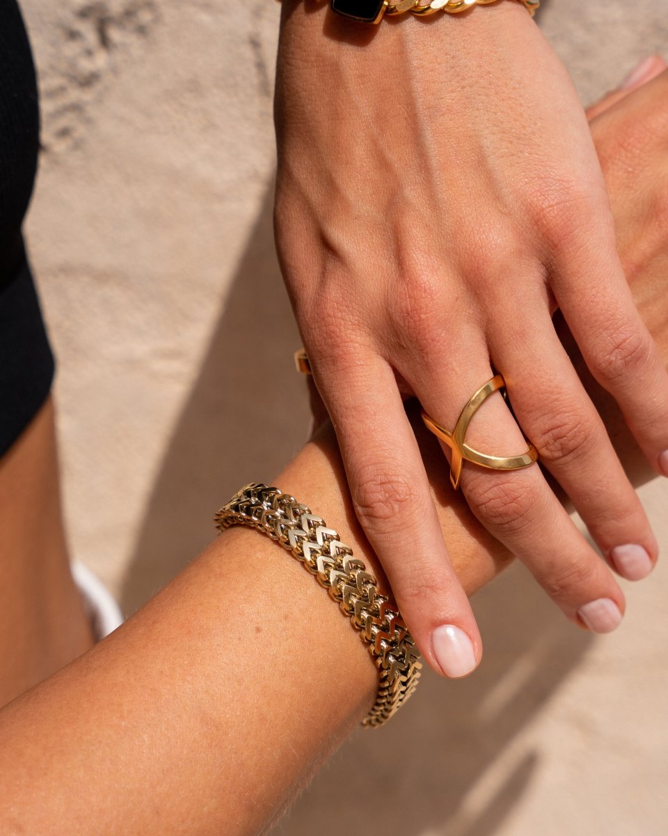 Pulseira de corrente Petra banhada a ouro 18K | São Lazuli