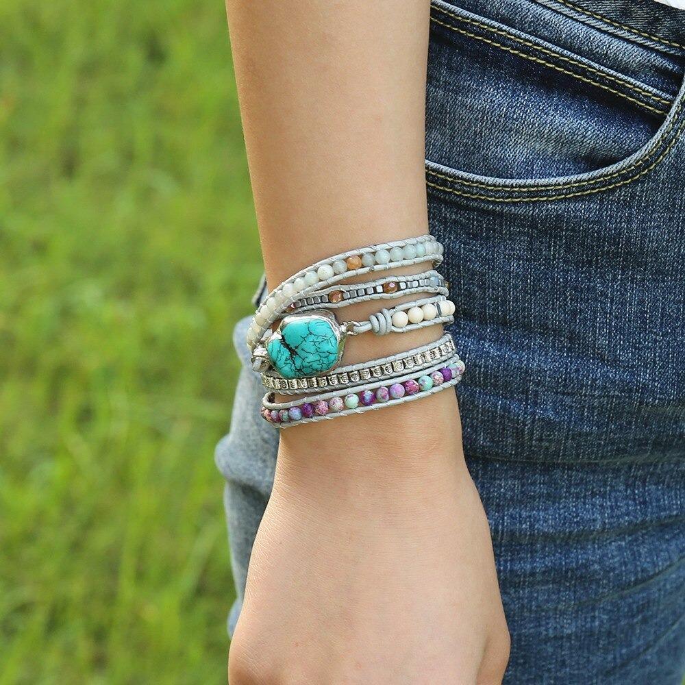 Celestial protection bracelet; Turquoise stone bracelet; Handcrafted gemstone jewelry; Unique design for spiritual protection; Artisan-crafted accessory; Ethically sourced turquoise; Gift for those seeking tranquility; Stylish and vibrant for everyday wear; Durable and fashionable; Beautifully polished turquoise beads; Unique spiritual gift; Bracelet for healing and emotional balance; Natural stones for inner peace; Lightweight and comfortable;