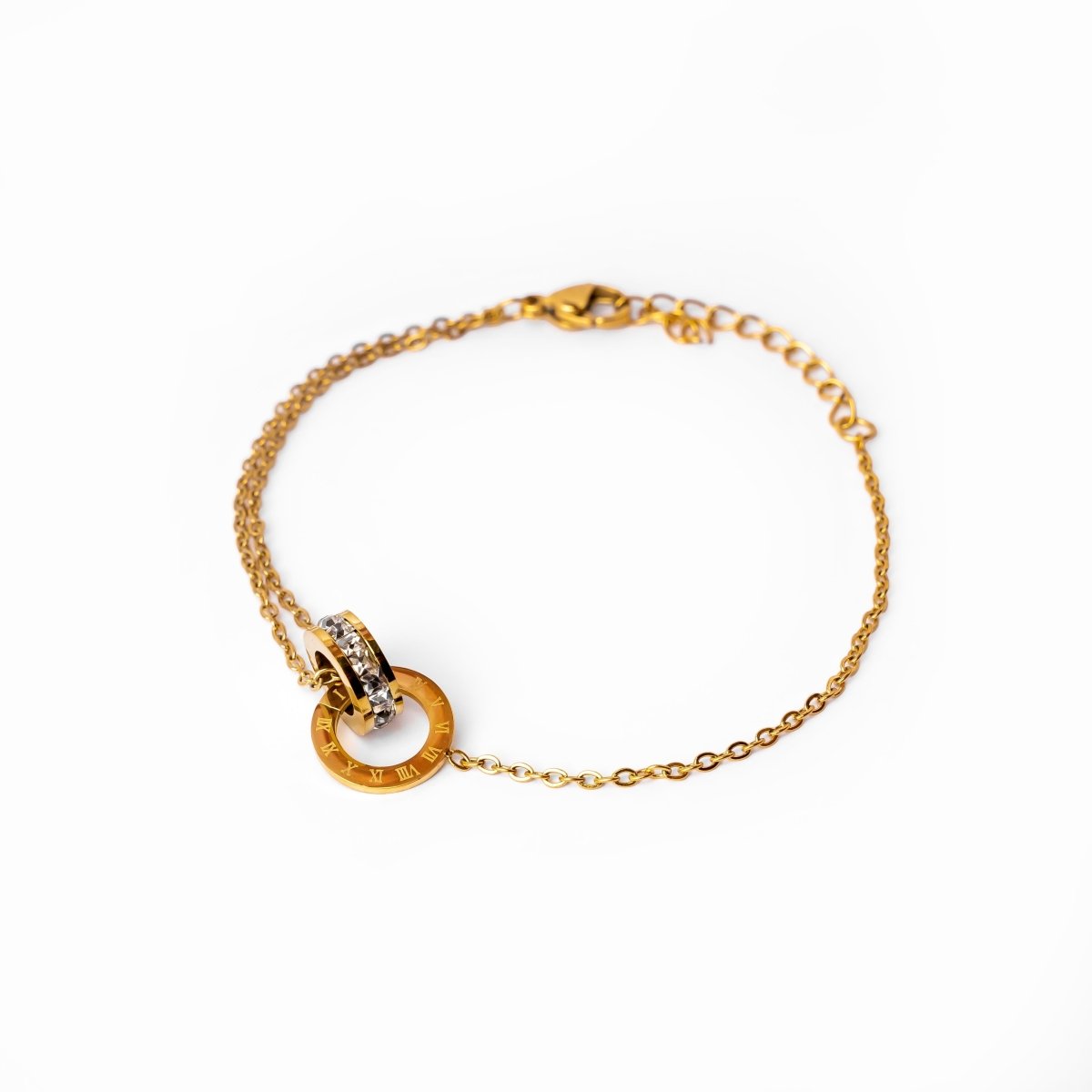 Pulseira de pedra de zircônia imperial banhada a ouro 18K | São Lazuli