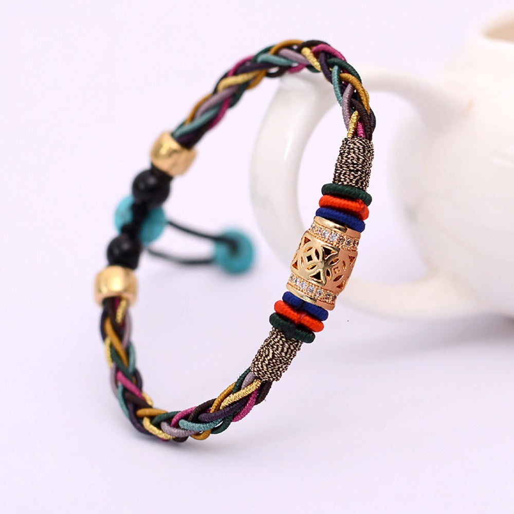 Tibetan 8-strand bracelet; Luck, health, and prosperity bracelet; Handcrafted Tibetan jewelry; Unique design for attracting good fortune; Artisan-crafted accessory; Ethically sourced materials; Gift for those seeking well-being and abundance; Stylish and meaningful for everyday wear; Durable and fashionable; Beautifully braided 8-strand design; Unique spiritual gift; Bracelet for enhancing vitality and balance; Natural elements for emotional and physical health; Lightweight and comfortable;