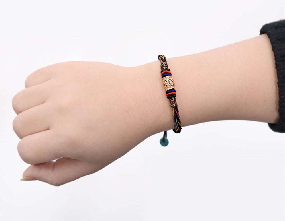 Tibetan 8-strand bracelet; Luck, health, and prosperity bracelet; Handcrafted Tibetan jewelry; Unique design for attracting good fortune; Artisan-crafted accessory; Ethically sourced materials; Gift for those seeking well-being and abundance; Stylish and meaningful for everyday wear; Durable and fashionable; Beautifully braided 8-strand design; Unique spiritual gift; Bracelet for enhancing vitality and balance; Natural elements for emotional and physical health; Lightweight and comfortable;