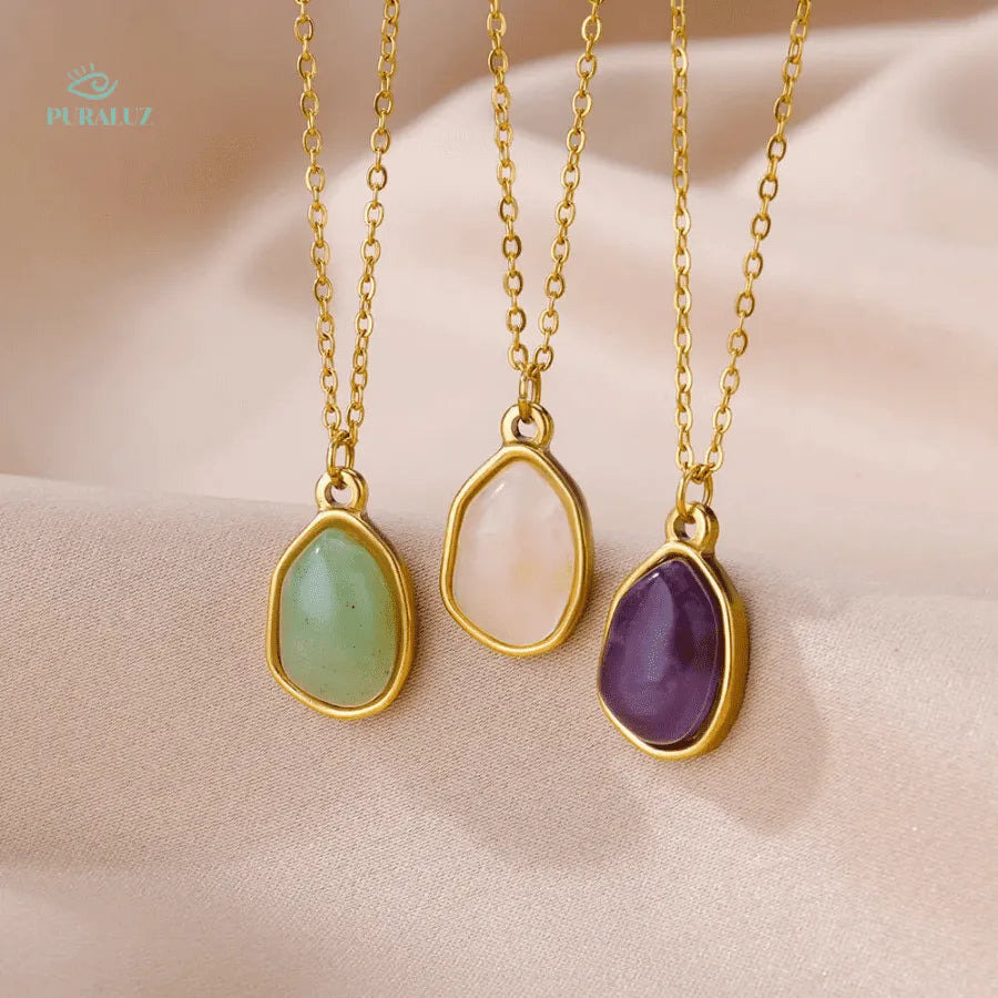 Celestial chain necklace; Natural stone pendant; Starry serenade jewelry; Unique celestial necklace; Handmade natural stone jewelry; Bohemian celestial chain; Elegant pendant necklace; Cosmic inspired necklace; Natural gemstone jewelry; Celestial theme jewelry; Moon and stars necklace; Mystical pendant; Spiritual jewelry; Nature-inspired necklace; 