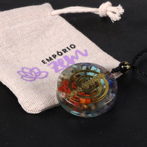 Reiki healing pendant; Cho Ku Rei energy transmuter; Orgonite 7 Chakras amulet; Spiritual energy protection; Chakra balancing necklace; Energy transmuting pendant; Reiki power symbol jewelry; Holistic healing amulet; Orgonite chakra harmonizer; Positive energy generator; Spiritual wellness accessory; Protective orgone energy pendant; Chakra alignment pendant;