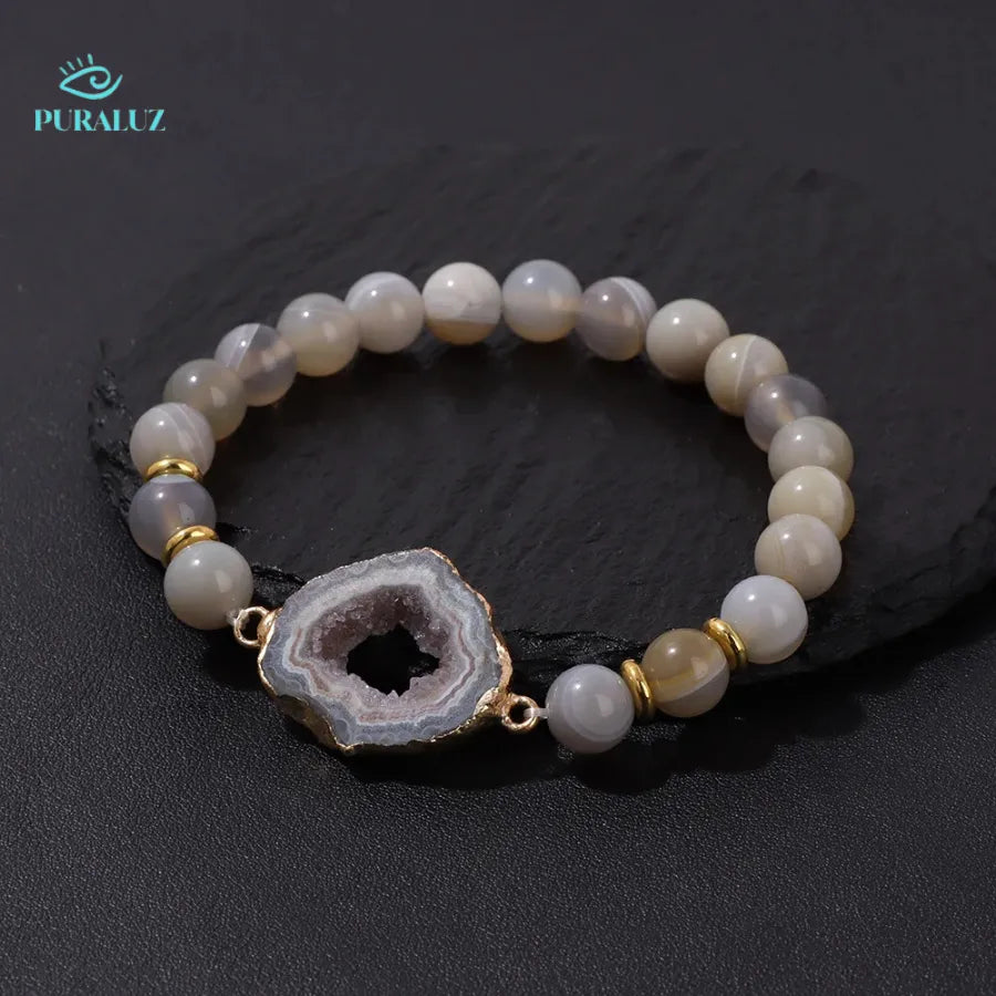 Blue Serenity Bracelet; Radiant Blue Quartz bracelet; Saint Lazuli jewelry; Handmade blue quartz bracelet; Calming blue stone bracelet; Natural stone jewelry; Healing quartz bracelet; Blue gemstone accessory; Elegant blue bracelet; Spiritual quartz jewelry; Unique blue bracelet; Fashionable blue accessories; Chakra healing bracelet; Vibrant blue stone bracelet; Gemstone gift for her; Stylish quartz bracelet; Bohemian blue bracelet;