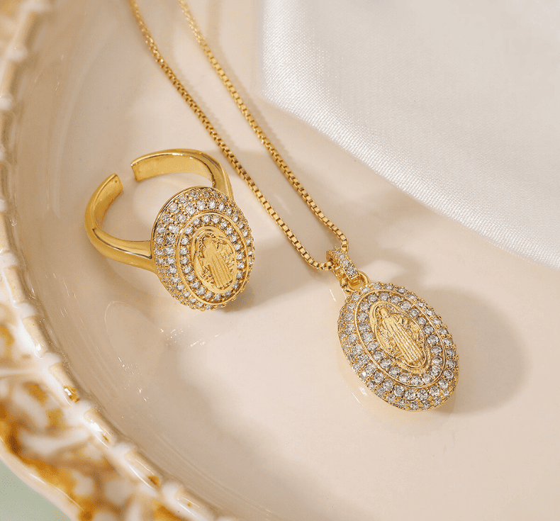Our Lady of Aparecida Jewelry Set | Necklace + Free Ring | FREE SHIPPING