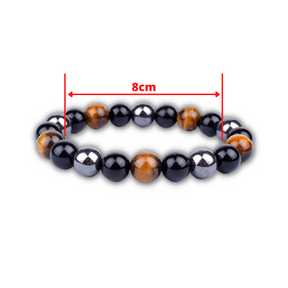 Triple protection bracelet; Protection, power, and balance bracelet; Handcrafted gemstone jewelry; Unique design for spiritual shielding; Artisan-crafted accessory; Ethically sourced materials; Gift for those seeking strength and security; Stylish and protective for everyday wear; Durable and fashionable; Beautifully polished stones for protection and grounding; Unique spiritual gift; Bracelet for enhancing personal power and stability; Natural stones for emotional balance and inner strength;