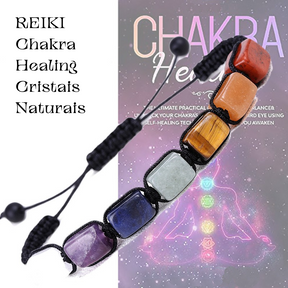 Reiki 7 chakras bracelet; Natural crystals bracelet; Handcrafted gemstone jewelry; Unique design for chakra alignment and healing; Artisan-crafted accessory; Ethically sourced materials; Gift for holistic wellness enthusiasts; Stylish and colorful for everyday wear; Durable and fashionable; Beautifully polished crystals representing each chakra; Unique spiritual gift; Bracelet for enhancing energy flow and emotional balance; Natural stones for spiritual healing and grounding; Lightweight and comfortable; 