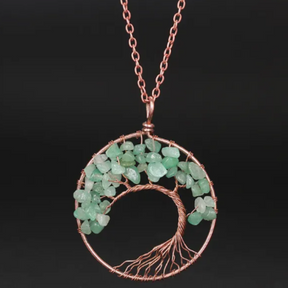 Tree of Life necklace; Natural crystals jewelry; Symbol of growth and strength; Handcrafted with care and precision; Beautifully designed for everyday wear; Promotes balance and harmony; Perfect for nature lovers; Enhances spiritual connection and healing; Ethically sourced natural stones; Lightweight and comfortable to wear; Unique and meaningful gift;