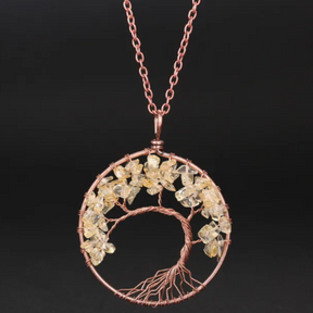 Tree of Life necklace; Natural crystals jewelry; Symbol of growth and strength; Handcrafted with care and precision; Beautifully designed for everyday wear; Promotes balance and harmony; Perfect for nature lovers; Enhances spiritual connection and healing; Ethically sourced natural stones; Lightweight and comfortable to wear; Unique and meaningful gift;