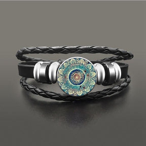 Mandalas bracelet; Universal harmony bracelet; Handcrafted gemstone jewelry; Unique design for promoting balance; Artisan-crafted accessory; Ethically sourced materials; Gift for those seeking peace and serenity; Stylish and meaningful for everyday wear; Durable and fashionable; Beautifully detailed mandala patterns for spiritual connection; Unique spiritual gift; Bracelet for enhancing mindfulness and meditation; Natural stones for emotional healing and balance;