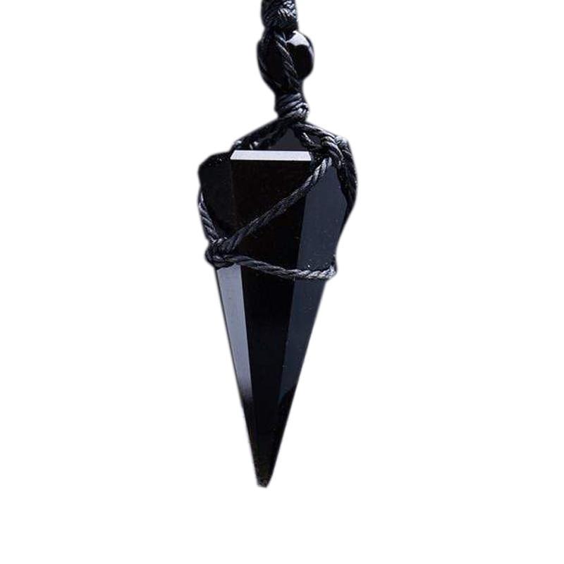 Black Obsidian Pendulum Necklace | Saint Lazuli