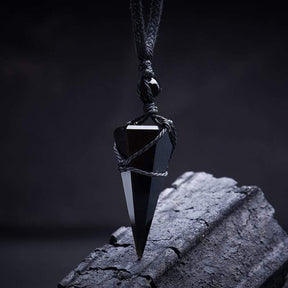 Black Obsidian Pendulum Necklace | Saint Lazuli