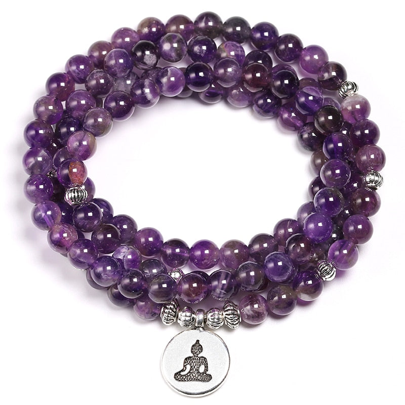 Amethyst japamala; The Soul Stone mala; 108 beads prayer necklace; Handcrafted spiritual jewelry; Unique meditation necklace; Artisan-crafted japamala; Natural amethyst beads; Japamala for mindfulness; Gift for meditation enthusiasts; Ethically sourced materials; Japamala for mantra repetition; Calming meditation accessory; Amethyst for spiritual growth and clarity; Beautiful beaded necklace; Unique spiritual gift; Japamala for intention setting; Healing energy necklace; Stylish spiritual accessory;