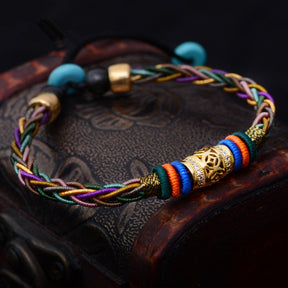 Tibetan 8-strand bracelet; Luck, health, and prosperity bracelet; Handcrafted Tibetan jewelry; Unique design for attracting good fortune; Artisan-crafted accessory; Ethically sourced materials; Gift for those seeking well-being and abundance; Stylish and meaningful for everyday wear; Durable and fashionable; Beautifully braided 8-strand design; Unique spiritual gift; Bracelet for enhancing vitality and balance; Natural elements for emotional and physical health; Lightweight and comfortable;