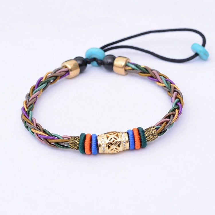 Tibetan 8-strand bracelet; Luck, health, and prosperity bracelet; Handcrafted Tibetan jewelry; Unique design for attracting good fortune; Artisan-crafted accessory; Ethically sourced materials; Gift for those seeking well-being and abundance; Stylish and meaningful for everyday wear; Durable and fashionable; Beautifully braided 8-strand design; Unique spiritual gift; Bracelet for enhancing vitality and balance; Natural elements for emotional and physical health; Lightweight and comfortable;