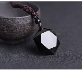 Hexagonal necklace; Black obsidian pendant; Natural stone necklace; Obsidian healing jewelry; Hexagon black obsidian necklace; Protection necklace black obsidian; Stylish hexagonal gemstone; Elegant obsidian necklace; Black obsidian energy stone; Crystal hexagon pendant; Spiritual protection jewelry; Obsidian crystal necklace; Hexagonal gemstone pendant; Black stone necklace; Obsidian charm necklace; Healing stone jewelry;