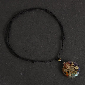 Metatron orgonite necklace; Handcrafted spiritual jewelry; Unique design symbolizing divine energy and harmony; Artisan-crafted accessory; Ethically sourced materials; Gift for spiritual seekers and enthusiasts; Stylish and meaningful for everyday wear; Durable and fashionable; Beautifully detailed Metatron's Cube symbol; Necklace for enhancing positive energy and balance; Natural elements for emotional healing; Lightweight and comfortable;