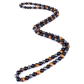 Triple protection necklace; Symbol of protection, power, and balance; Handcrafted artisan jewelry; Unique design for spiritual strength; Ethically sourced materials for conscious living; Perfect gift for those seeking inner strength; Enhances personal energy and resilience; Durable and stylish for everyday wear; Lightweight and comfortable for all-day use; Ideal for layering with other necklaces; Represents harmony and well-being; Thoughtful gift for special occasions;