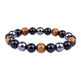 Triple protection bracelet; Protection, power, and balance bracelet; Handcrafted gemstone jewelry; Unique design for spiritual shielding; Artisan-crafted accessory; Ethically sourced materials; Gift for those seeking strength and security; Stylish and protective for everyday wear; Durable and fashionable; Beautifully polished stones for protection and grounding; Unique spiritual gift; Bracelet for enhancing personal power and stability; Natural stones for emotional balance and inner strength;