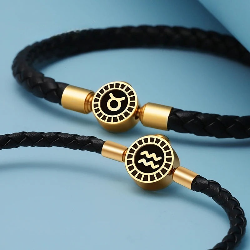 Zodiac bracelets; Moonlight bracelet; Handcrafted gemstone jewelry; Unique design inspired by lunar phases; Artisan-crafted accessory; Ethically sourced materials; Gift for astrology enthusiasts; Stylish and symbolic for everyday wear; Durable and fashionable; Beautifully designed with moonlight motifs; Unique spiritual gift; Bracelet for enhancing intuition and connection to the cosmos; Natural stones for emotional balance and celestial alignment;