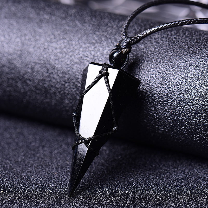 Black Obsidian Pendulum Necklace | Saint Lazuli