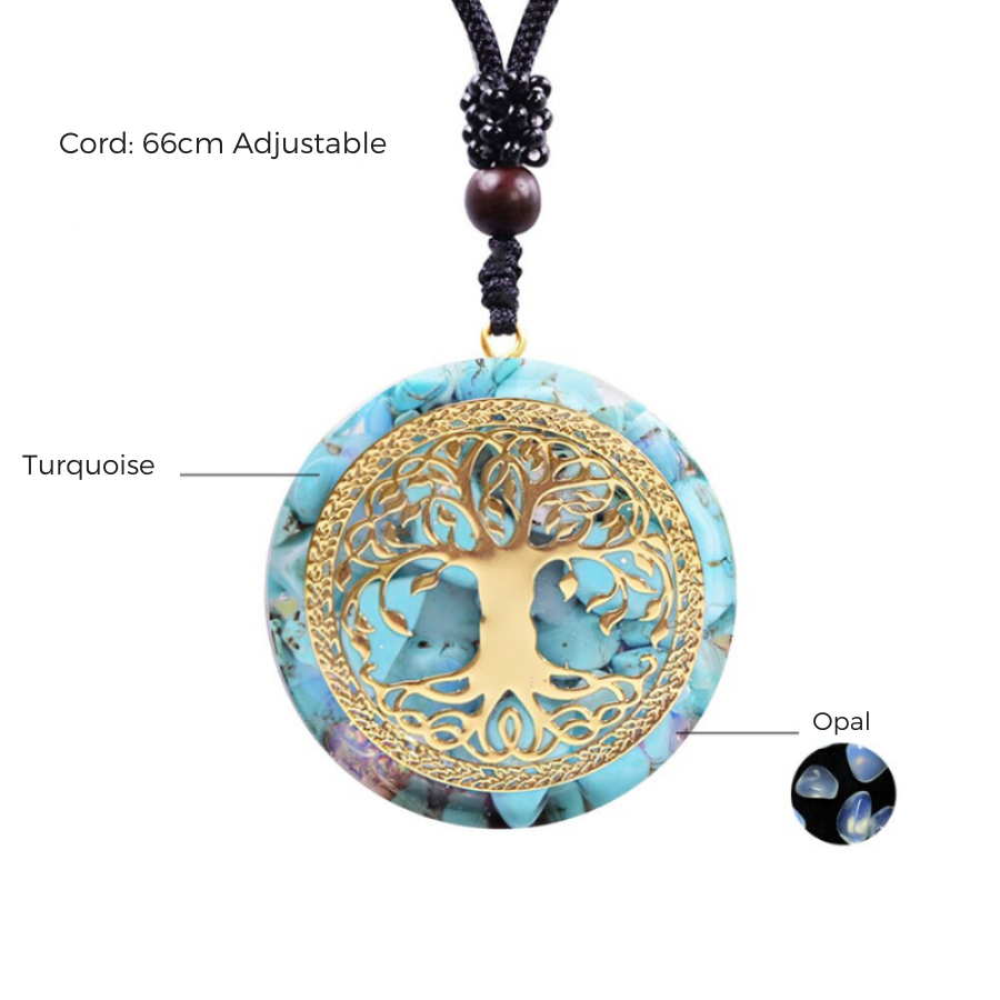 Orgonite Tree of Life and Turquoise Necklace | Saint Lazuli