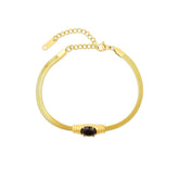 18K Gold-Plated Mesh Onyx Stone Bracelet | Saint Lazuli