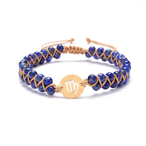 Zodiac bracelet; Braided design; Handcrafted zodiac jewelry; Unique astrological accessory; Artisan-crafted bracelet; Ethically sourced materials; Gift for astrology enthusiasts; Stylish and comfortable for daily wear; Beautiful braided details; Personalized zodiac sign representation; Perfect for layering with other bracelets; Unique spiritual gift; Bracelet for intention setting; Durable and fashionable design; Ideal for any occasion; Symbol of celestial connection; 