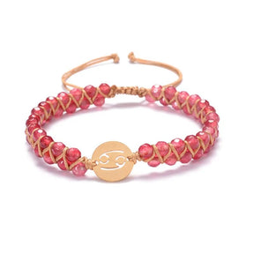 Zodiac bracelet; Braided design; Handcrafted zodiac jewelry; Unique astrological accessory; Artisan-crafted bracelet; Ethically sourced materials; Gift for astrology enthusiasts; Stylish and comfortable for daily wear; Beautiful braided details; Personalized zodiac sign representation; Perfect for layering with other bracelets; Unique spiritual gift; Bracelet for intention setting; Durable and fashionable design; Ideal for any occasion; Symbol of celestial connection; 