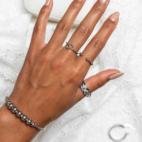 Pulseira Ajustável Esferas Anti-Stress - Prata | São Lazuli