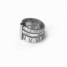 Triple Band Roman Numeral Ring; Silver Roman Numeral Ring; Elegant Silver Ring; Minimalist Jewelry; Unique Design Ring; Stylish Silver Band; Quality Silver Ring; Roman Numeral Jewelry; Fashionable Silver Accessories; Modern Ring Design; Versatile Statement Ring; Perfect Gift for Her; Adjustable Silver Ring; Fine Jewelry for Everyday; Contemporary Ring Style; Timeless Silver Accessory; Triple Band Ring; Engraved Roman Numerals; Luxury Jewelry Piece;