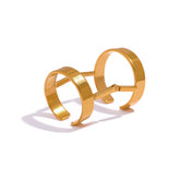 adjustable ring; articulated ring; 18k gold plated ring; elegant adjustable jewelry; versatile gold ring; luxury gold accessory; adjustable fit; stylish and unique design; perfect for every finger; fashion-forward ring; modern gold ring; high-quality gold finish; perfect gift for her; minimalist yet bold; durable and adjustable; chic and comfortable; everyday elegance; sophisticated and trendy; statement jewelry; gold-plated perfection; handcrafted jewelry; 