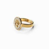 Tree of Life Ring; 18K Gold Plated Jewelry; Symbolic Tree of Life Design; Elegant Gold Ring; Nature-Inspired Jewelry; Spiritual Gold Accessory; Unique Tree of Life Jewelry; High-Quality Gold Ring; Meaningful Gift for Her; Handmade Tree of Life Ring; Stunning Gold Statement Ring; Luxury Fashion Jewelry; Tree of Life Symbol; Perfect Gift for Nature Lovers; Stylish and Elegant Ring; Modern Gold Accessory; Tree of Life Pendant Ring; Durable 18K Gold Craftsmanship; Customizable Jewelry; Unique Gift Ideas; 