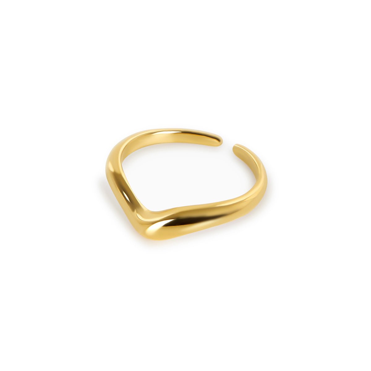 aspen ring; 18k gold-plated jewelry; elegant and modern design; stylish gold ring; luxury fashion accessory; high-quality craftsmanship; unique and eye-catching; perfect gift for her; sophisticated gold finish; versatile for any occasion; comfortable wear; contemporary elegance; durable gold plating; timeless style; statement ring; exquisite fashion piece; delicate and refined; fashionable and chic; trendy jewelry piece; unique design details;